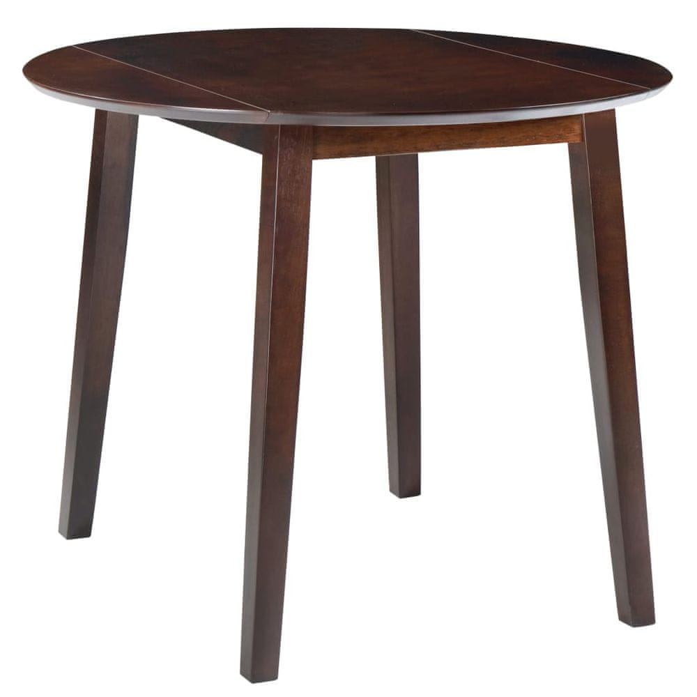 Vidaxl Jedálenský stôl so sklápacou doskou, okrúhly, MDF, hnedý
